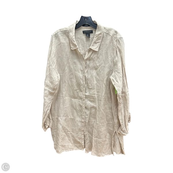 Top Long Sleeve By Tahari By Arthur Levine In Tan, Size: Xl Online Sale