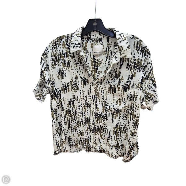 Top Short Sleeve By Clothes Mentor In Cream & Green, Size: M Hot on Sale