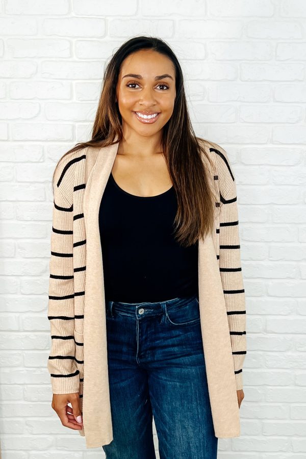Under Wraps Striped Cardigan Cheap