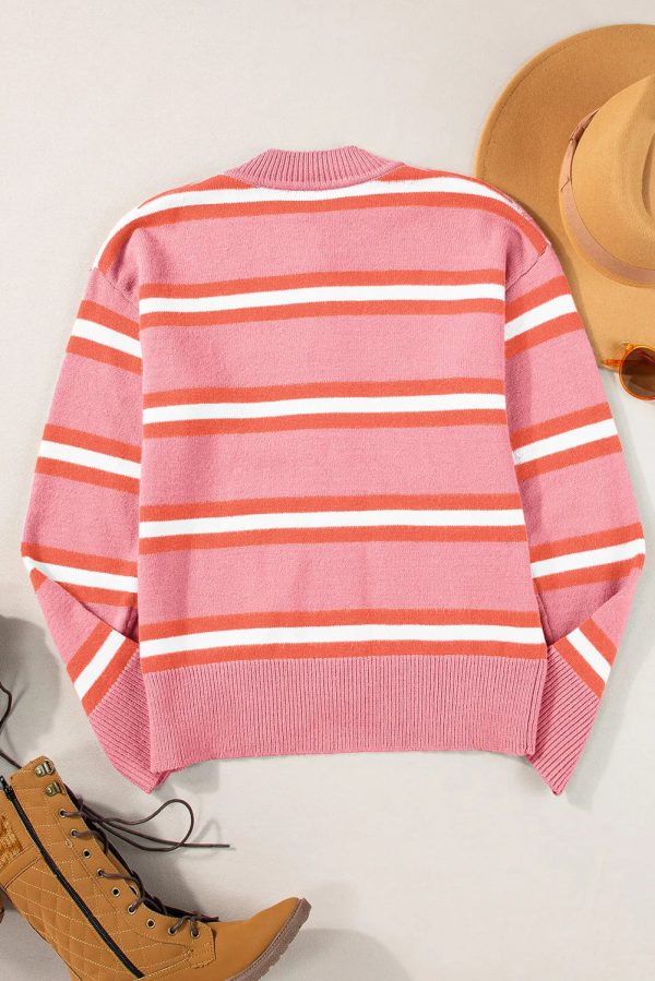 Striped Button Up Long Sleeve Cardigan For Sale - Image 5
