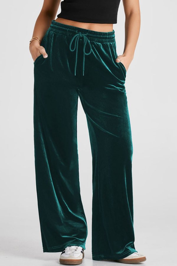 Drawstring Waist Wide Leg Active Pants (multiple color options) Supply