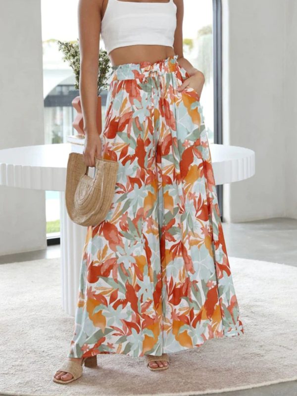 Printed Wide Leg Pants (multiple color options) Online