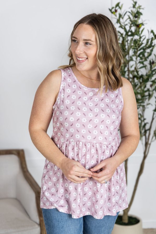 Renee Ruffle Tank Top in Pearl Pink Floral Online Hot Sale - Image 5