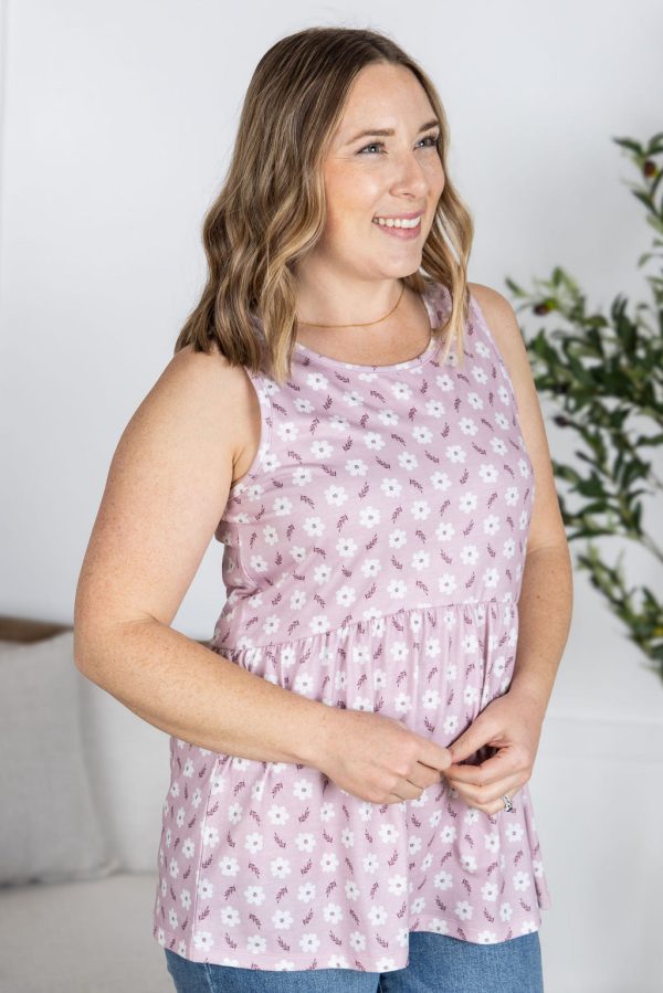 Renee Ruffle Tank Top in Pearl Pink Floral Online Hot Sale - Image 3